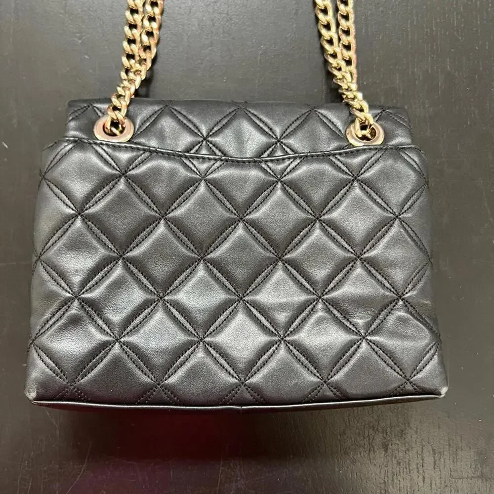 Kate Spade Black‎ Quilted Shoulder Bag with Gold Chain